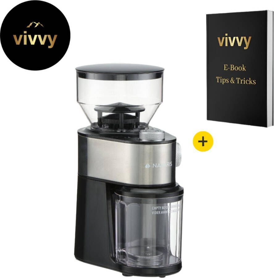 Navaris Koffiemolen Electrisch Koffiebonen Maler Elektrisch 2 In 1- Koffiemolen Voor Bonen Draagbaar 100% Tevredenheidsgarantie Gemakkelijk Te Reinigen 200W