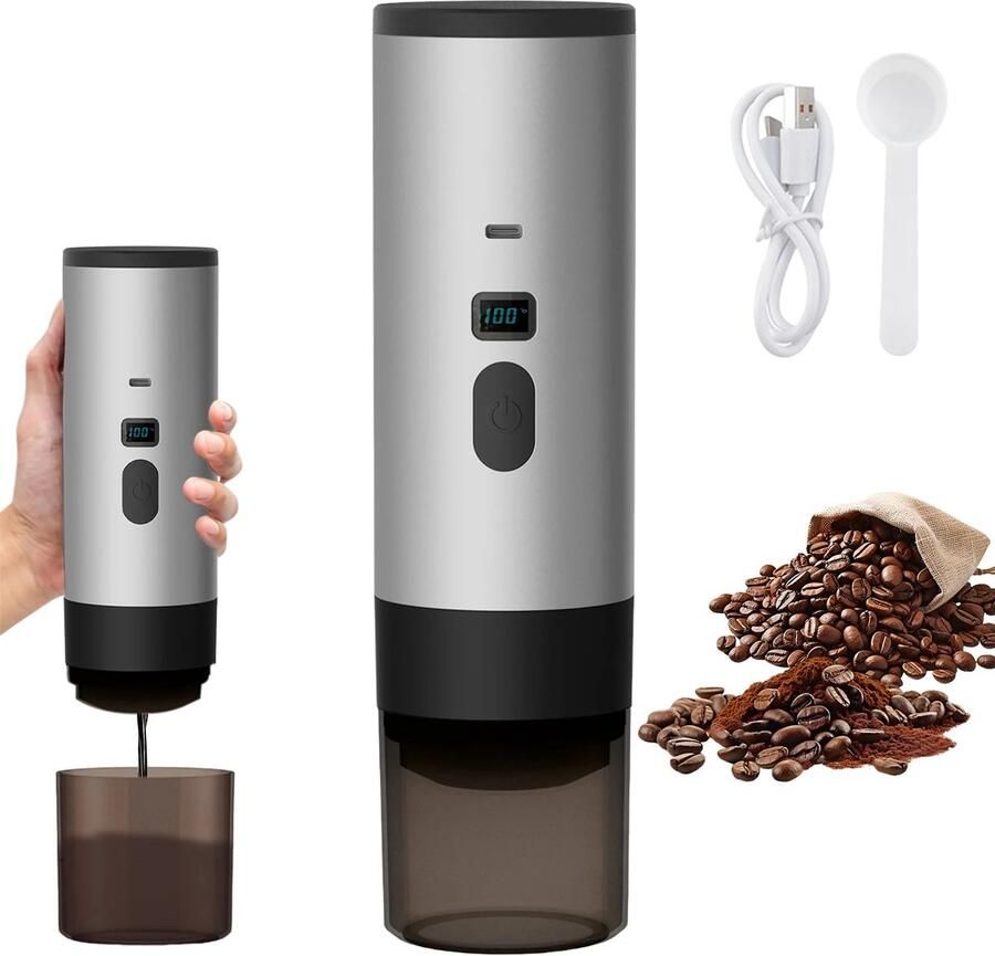 Navy Draagbare 3-in-1 koffiezetapparaat voor camping auto en thuis