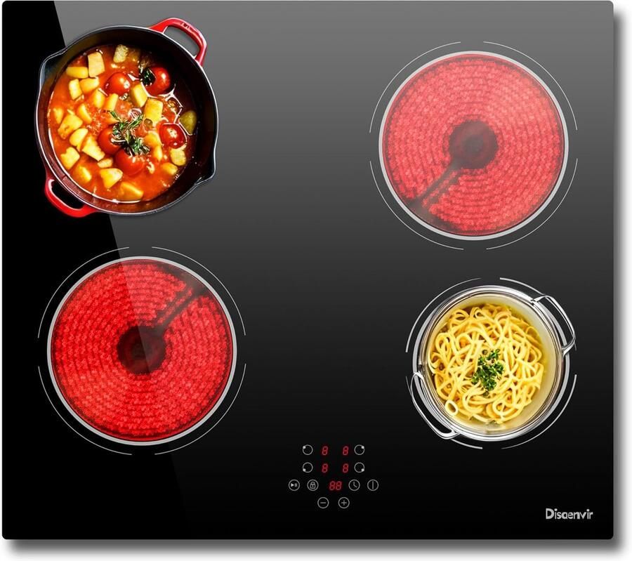 Navy Inbouw Inductiekookplaat 60 cm – 4 Kookzones – Touch Control – Kinderslot – Glaskeramisch