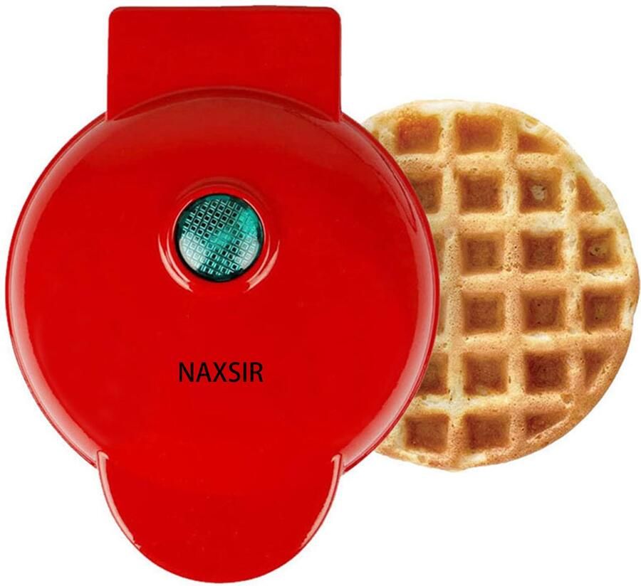 NAXSIR Mini Ontbijtapparaat Rond wafelmaker Wafelijzer voor Thuis