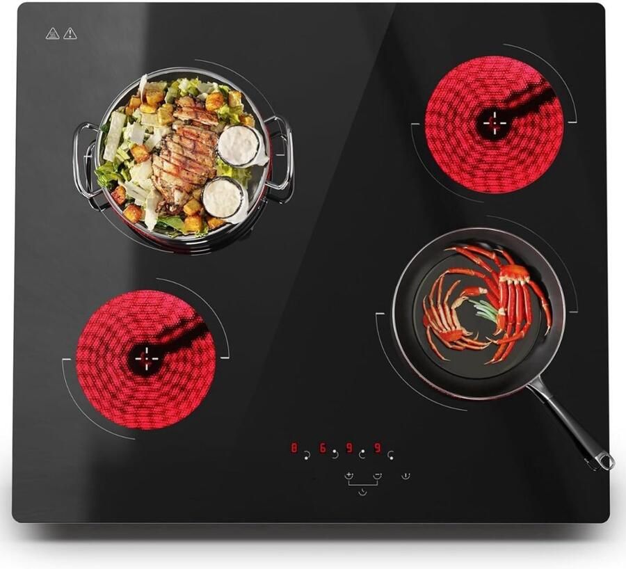 NBAP Inductie Kookplaat Vrijstaand Elektrische Kookplaat 4 Pits Zwart