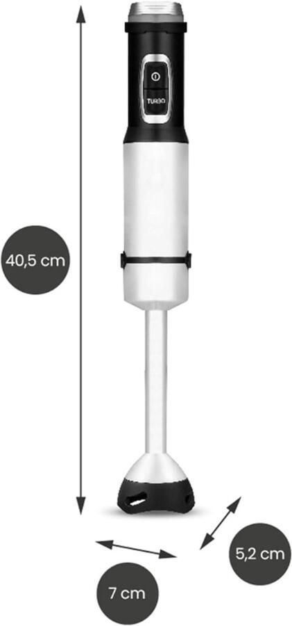 NBAP Staafmixer Set Hakmolen Groentesnijder Soepmaker Zilver