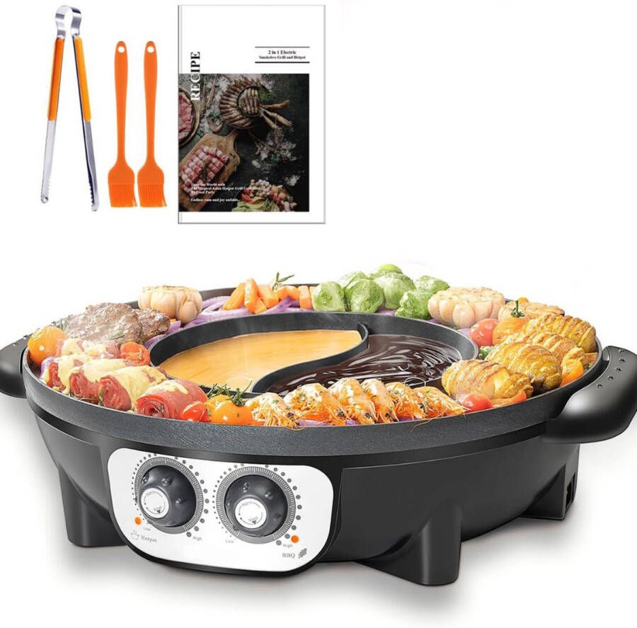 NbyMe Hotpot Electrisch Kaasfondue Chinese Fondueset Fonduepannen Zwart