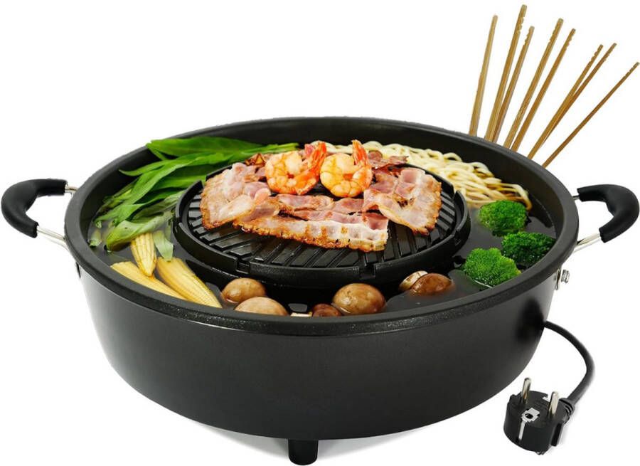 NbyMe Koreaanse BBQ Hotpot Elektrisch Grill Gourmetstel