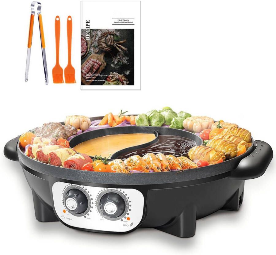 NbyMe Koreaanse BBQ Hotpot Elektrisch Grill Gourmetstel