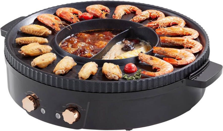 NbyMe Koreaanse BBQ Hotpot Elektrisch Grill Gourmetstel