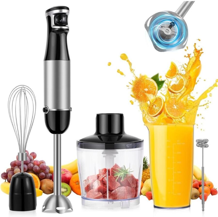 NbyMe Staafmixer Set Hakmolen Groentesnijder Soepmaker Zwart