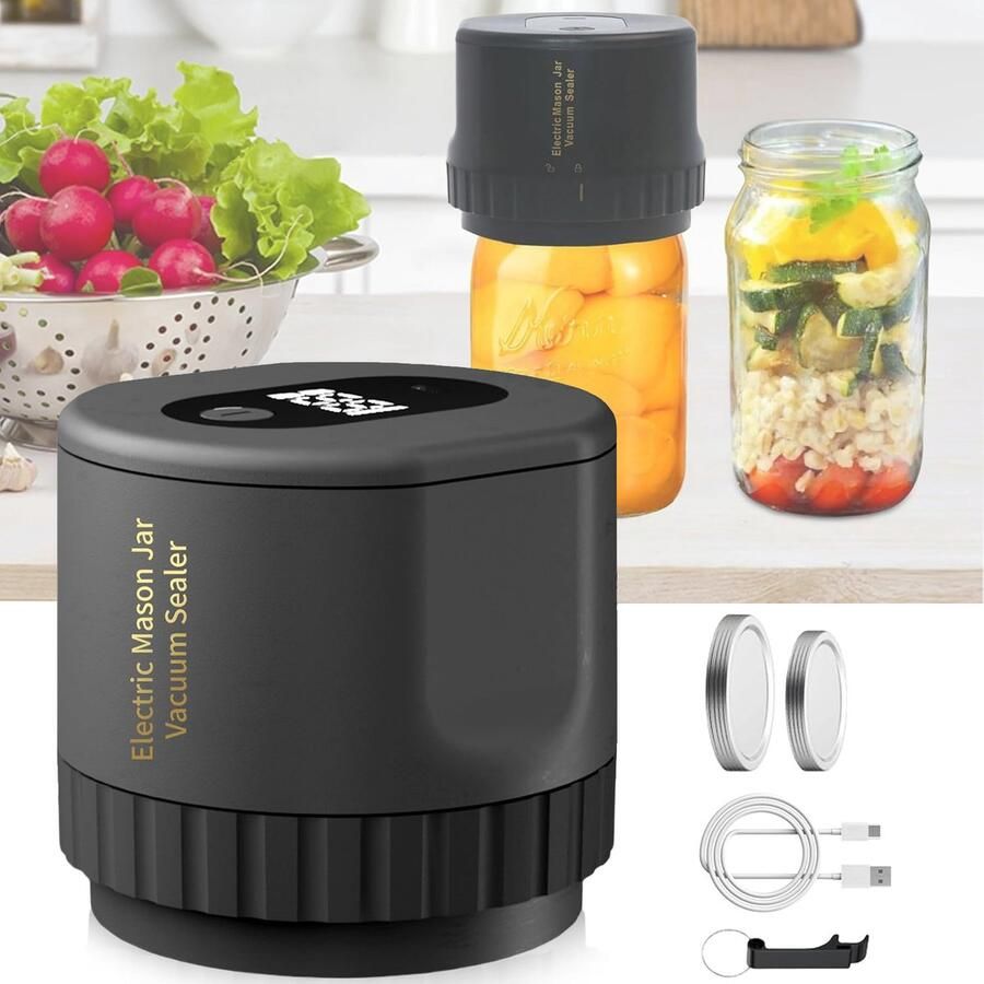 NCRealher Elektrische Vacuümsealer Voor Weckpotten Vacuümverzegelingsmachine Draadloze Mason Jar-Sluitmachine Met Opener En 10 Deksels