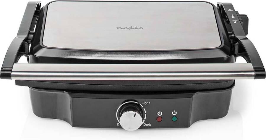 Nedis Contact Grill 1500 W 27.8 x 17 cm Regelbare temperatuur Kunststof Roestvrij Staal