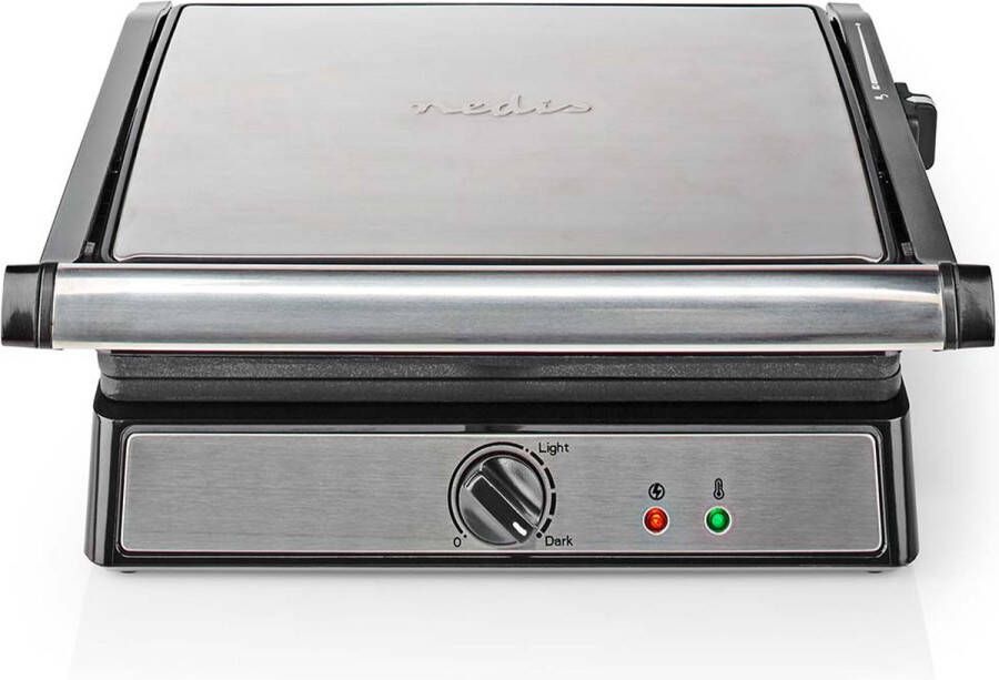 Nedis Contact Grill 2000 W 29 x 23 cm Regelbare temperatuur Kunststof Roestvrij Staal