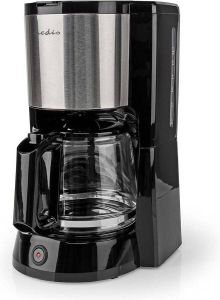 Nedis Koffiezetapparaat Filter Koffie 1.5 l 12 Kopjes Warmhoudfunctie Zilver Zwart