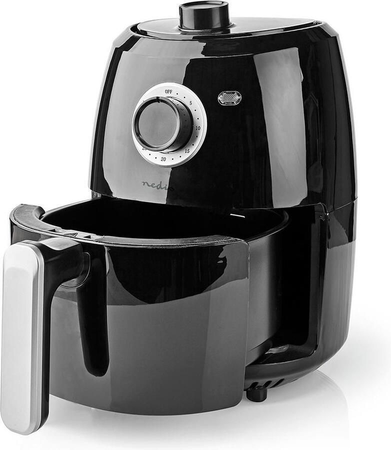 Nedis Heteluchtfriteuse 2.4 l Tijdschakelaar: 30 min Analoog Aluminium Zwart - Foto 2