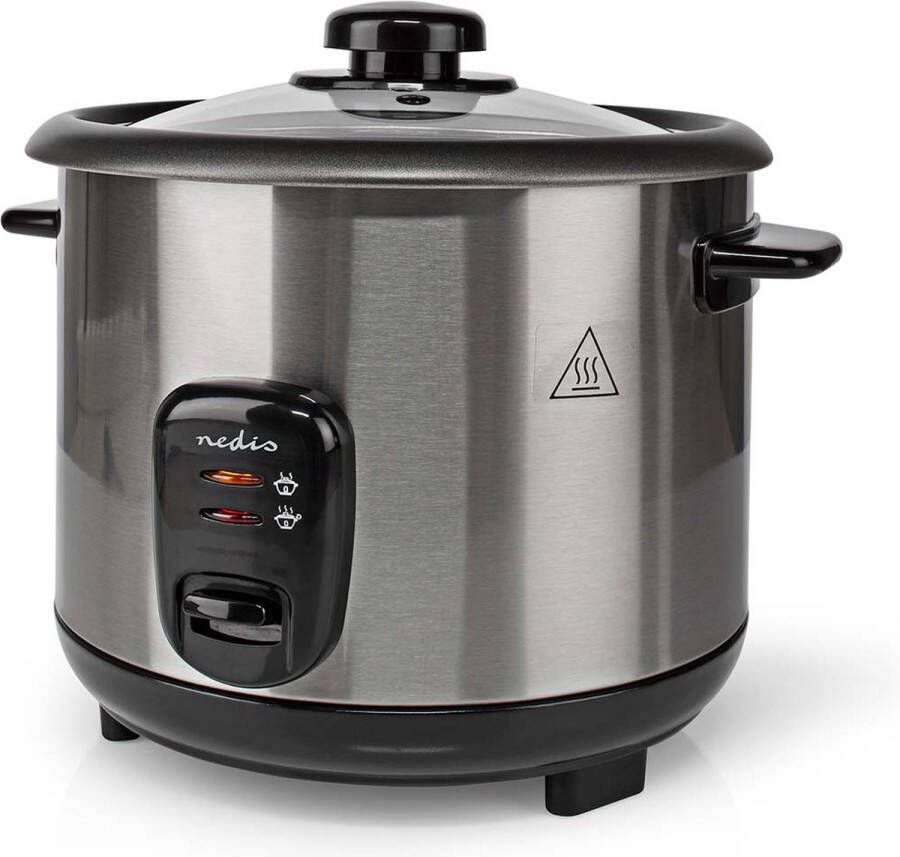 Nedis Rijstkoker – 5 Porties – Warmhoudfunctie – Anti-aanbaklaag – 1 5 Liter – RVS