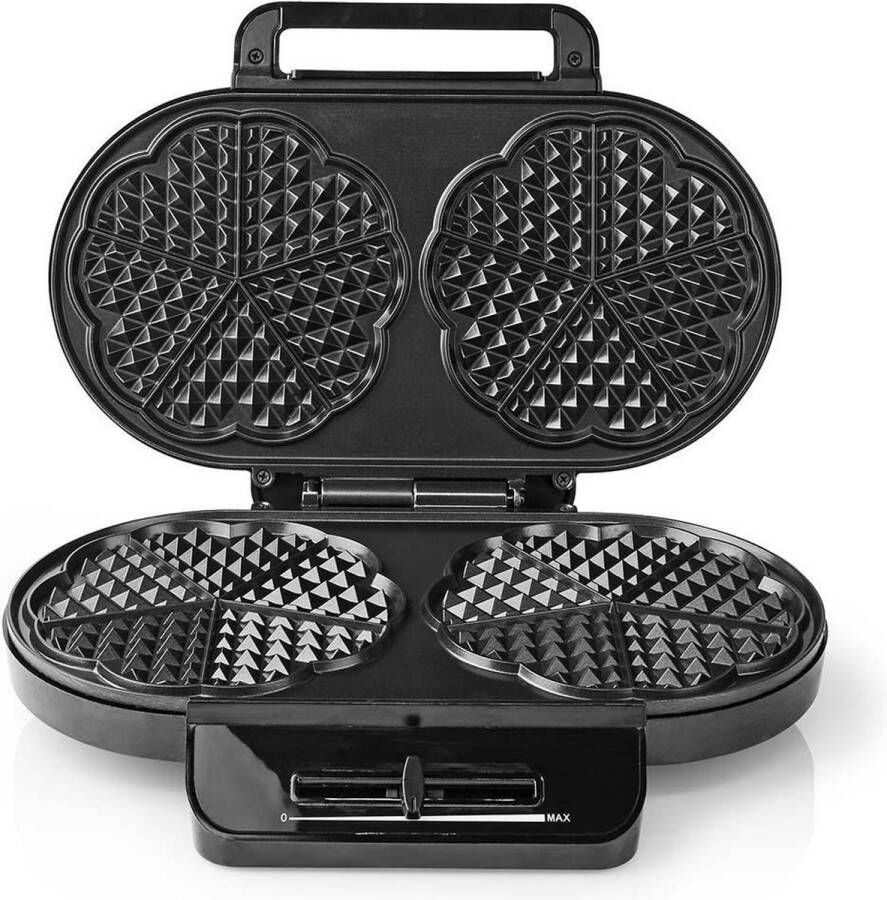 Nedis Wafelijzer 2 x 5 Heart shaped waffles 12 cm 1200 W Automatische temperatuurregeling Kunststof Metaal