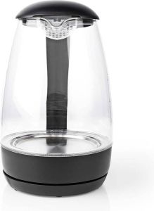 Nedis Waterkoker 1 7 l Glas Zwart 360 graden draaibaar Verborgen verwarmingselement Strix -controller Droogkookbeveiliging