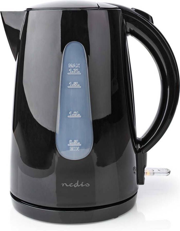 Nedis Waterkoker 1.7 l Kunststof Zwart 360 graden draaibaar Verborgen verwarmingselement Strix -controller Droogkookbeveiliging