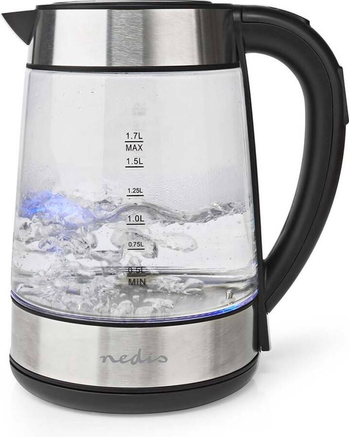 Nedis Waterkoker – 1.7 Liter – Temperatuurregeling – 2200W – Zwart