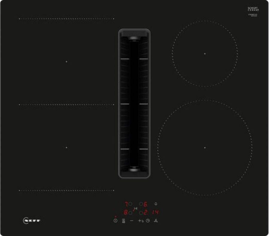 Neff V56NBS1L0 kookplaat Zwart Ingebouwd 60 cm Inductiekookplaat zones 4 zone(s) Inbouw afzuigkap