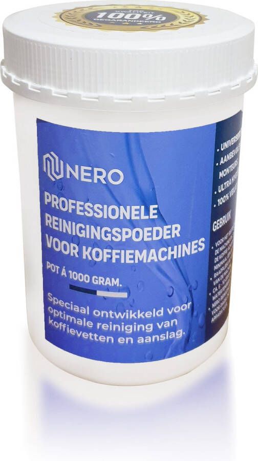 Nero Koffie Reinigingspoeder 1000 gram Universeel Espressomachine reiniging koffie vet koffie olie