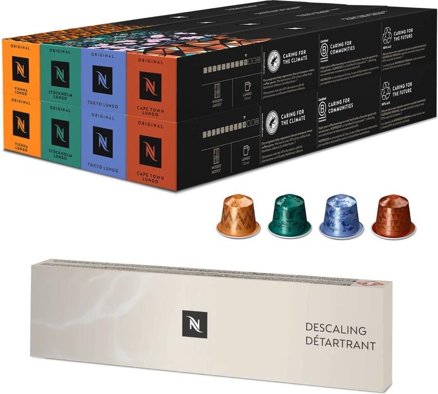 Nespresso Original Lungo Koffiecups & Ontkalkingspakket x80 capsules
