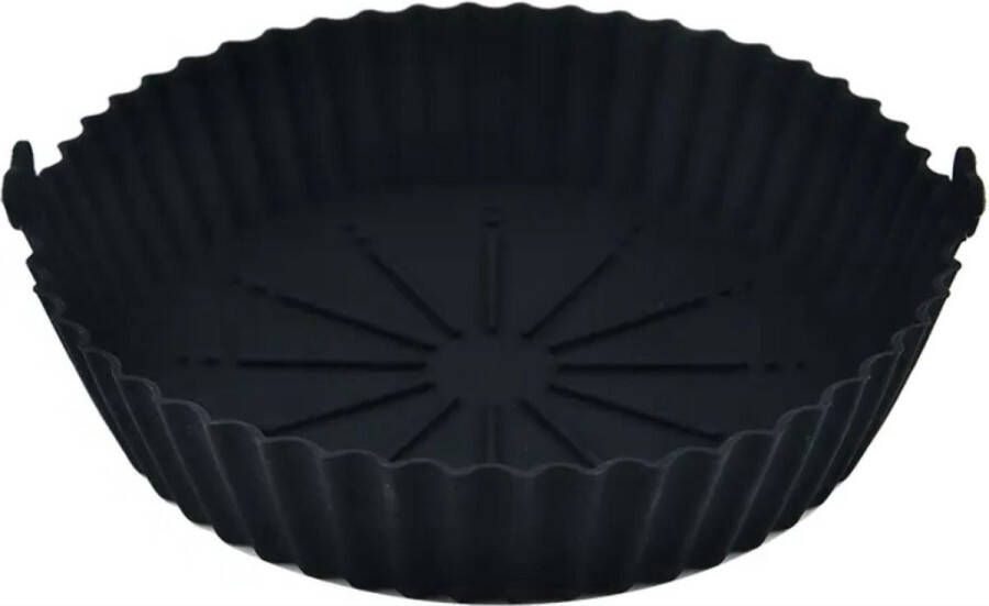 New Age Devi Luxe Airfryer Siliconen Bakje Heteluchtfriteuse Accessoires Airfryer Accessoires 20CM Zwart