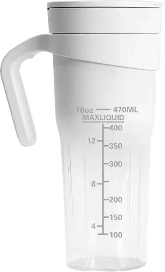NEWYUES White Portable Blender bottle Witte Draagbare mixer fles 2 in1 Oplaadbaar 470 ml kleur Wit