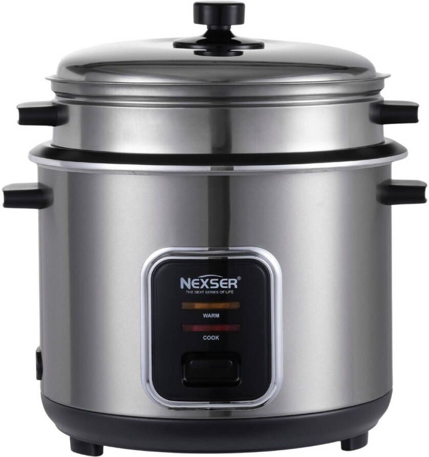 Nexser Low Carb Rijstkoker 6L – Multifunctionele Elektrische Rijstkoker met Non-Stick Pan Warmhoudfunctie & Oververhittingsbeveiliging – RVS
