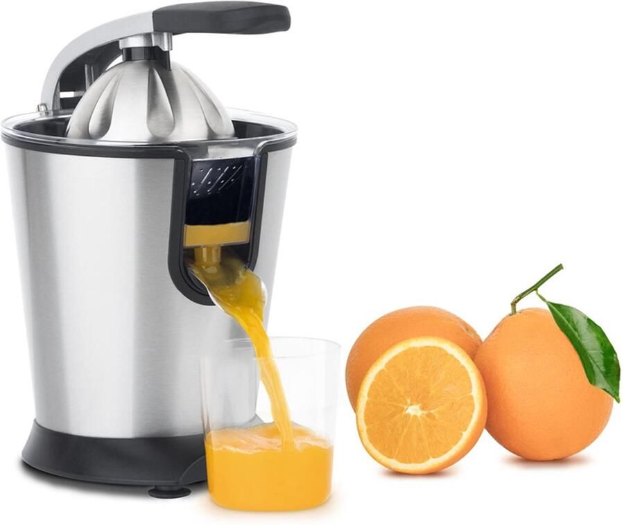 Nexser 100W Elektrische Citrus Juicer – 700ml – Voor Sinaasappel Citroen en Grapefruit – RVS Druppelvrije Spuit en Automatische Pulpverwijdering