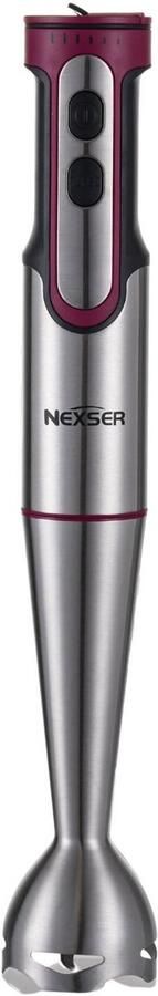 Nexser 1200W Staafmixer – Hand Blender met RVS Staaf en 4-Mes Systeem – Krachtige Soepmixer en Smoothie Blender met Traploze Snelheidsregeling
