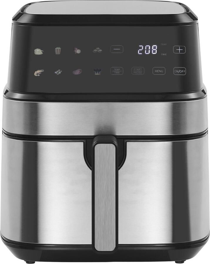 Nexser Airfryer 6 5L – Heteluchtfriteuse – 1700W – Olievrij – Mechanische Timer – Met Kookraam – Familieformaat – Gemakkelijk Schoon te Maken