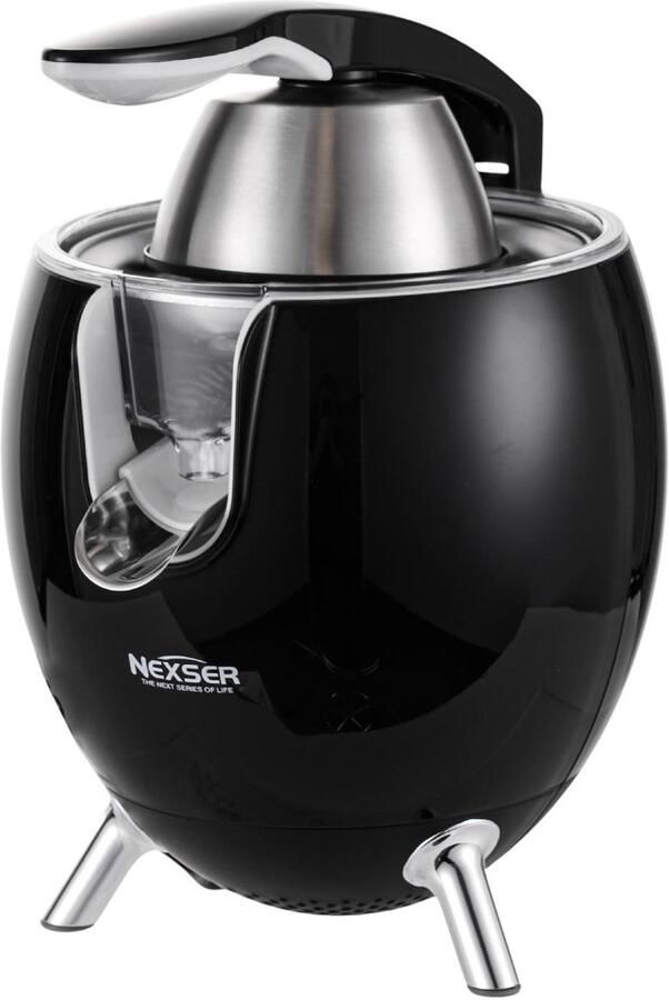 Nexser Elektrische Citruspers 400ml 850W – Sappige Sinaasappels Citroenen en Limoenen – 2 Kegels RVS Spuit Stil en Efficiënt – 400ml