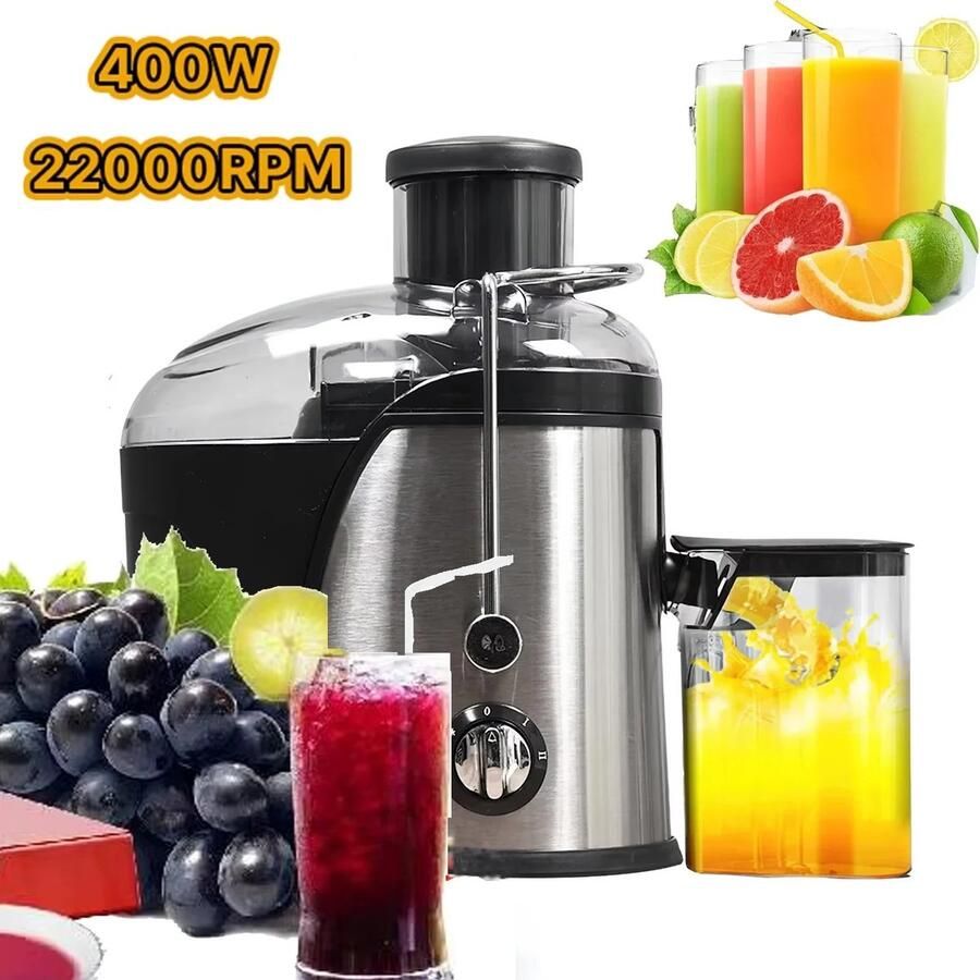 NextNovaDeals juicer Slowjuicer Groenten en fruit juicer Grote vulopening 2 snelheden 400 ml 400 watt