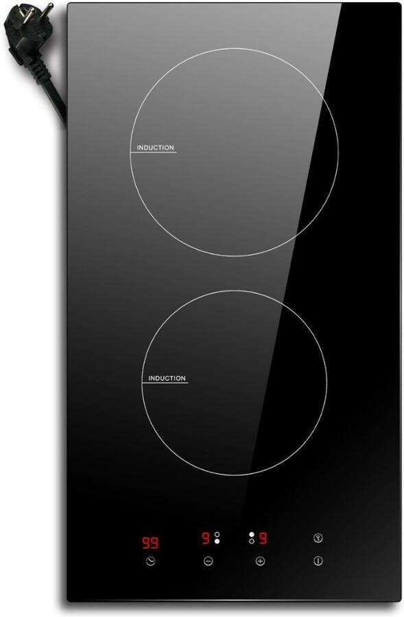 Nexvo Elektrische Kookplaat 4 Pits Elektrische Fornuis Elektrische Kookplaat Vrijstaand 4 Kookplaten 60 cm Kinderslot Zwart -52 cm x 29 cm x 6 cm