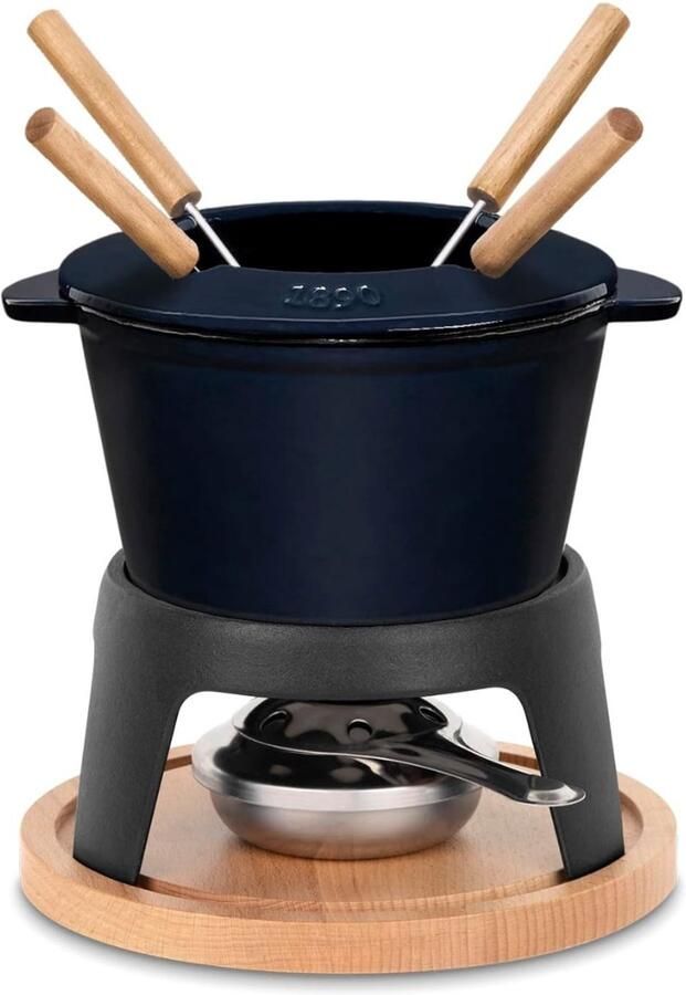 Nexvo Kaasfondue Set Fondue Set Fondue -Donkerblauw - 20cm x 20cm x 20 cm