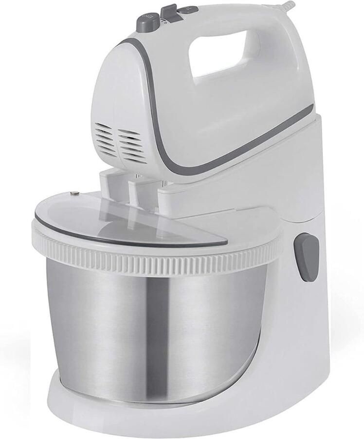 Nexvo Mixer met Mengkom Keukenmachine Keukenrobot Inclusief Accessoires Antraciet Wit Zilver 25cm x 25cm x 32cm