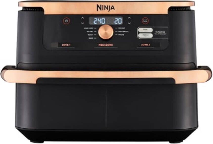 Ninja AF500EUCP friteuse Dubbel 10 4 l Vrijstaand 2470 W Heteluchtfriteuse Zwart Koper