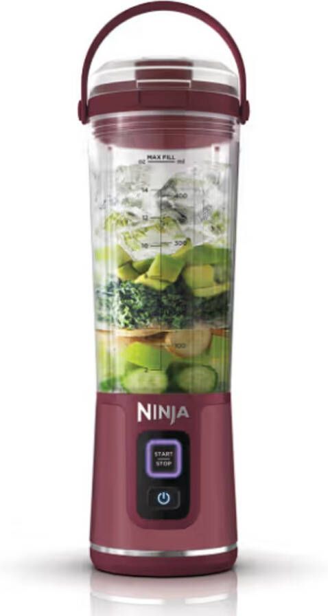 Ninja Blast Blender-To-Go Draagbare Blender USB Oplaadbaar 700 Watt Krachtig Vermogen Smoothie Maker Cranberry BC151EUCR