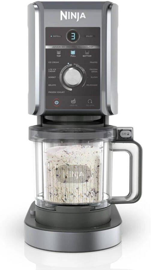 Ninja CREAMi Deluxe IJsmachine NC502EU – 10 Programma s – Zwart – 1.4L – Zelf IJs Sorbet Gelato & Milkshakes Maken – Inclusief 2 Bekers
