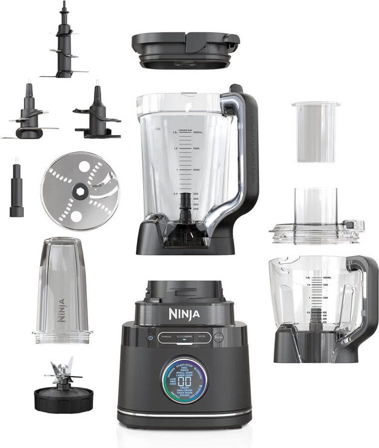Ninja Detect 3-in-1 Foodprocessor Blender en Smoothie Maker BlendSense Technologie 2024 Model IJscrusher 1200 Watt TB401EU