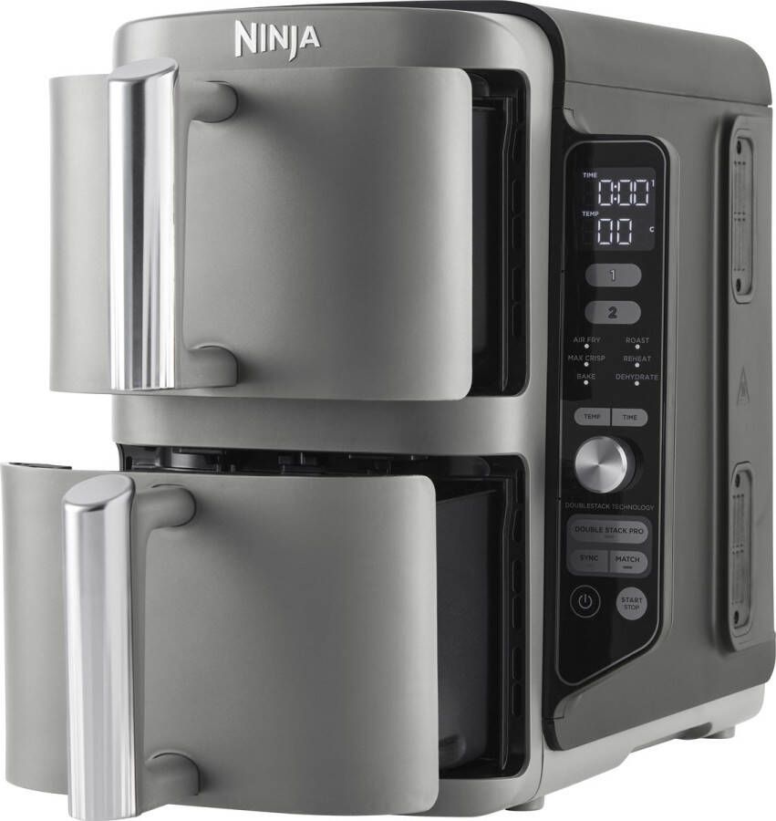 Ninja Double Stack Airfryer XXL 9.5 Liter Dubbele Gestapelde Lades 6 Programma's Inclusief Kookrekjes SL400EU