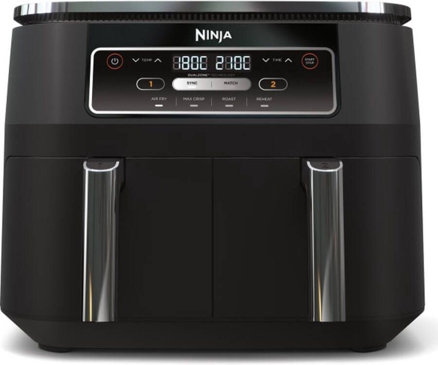 Ninja Foodi AF200EU Dubbele Airfryer XXL Dubbele Mand 7.6 Liter Dual Zone Technologie