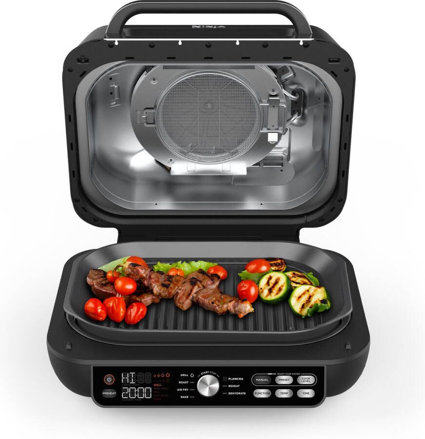 Ninja Foodi AG651EU Pro Multifunctionele Grill en Airfryer 7 Kookfuncties Inclusief Extra Plancha Grillplaat en Braadthermometer