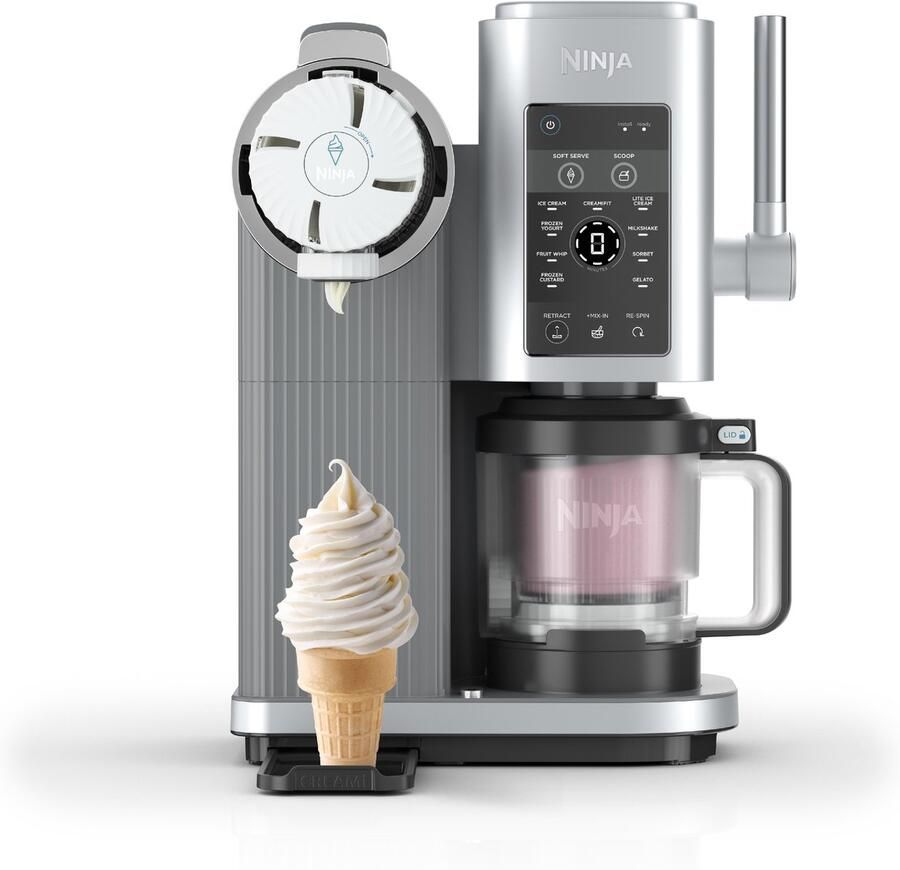 Ninja CREAMi SPIN Schepijs en Softijsmachine voor roomijs creamifit light ijs milkshakes sorbet gelato en frozen yoghurt NC701BU