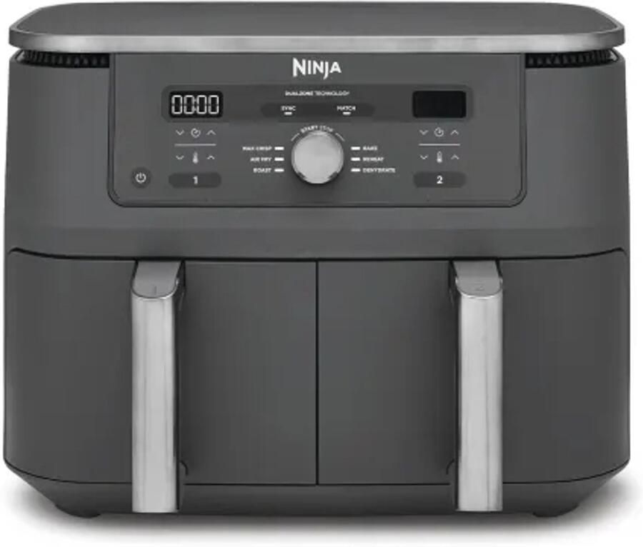Ninja Dubbele Airfryer XXL 9.5 L Nieuw 2026 Model 40 tot 240 Graden 2470 W Vermogen Dual Zone Technologie DZ400EU - Foto 2