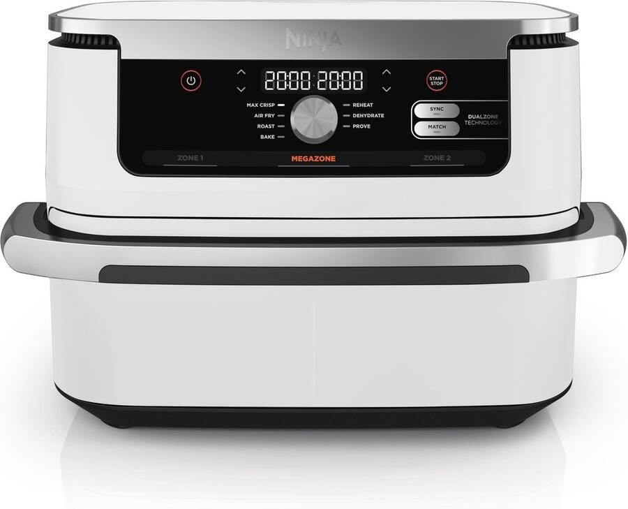 Ninja Foodi FlexDrawer Mega Dubbele Airfryer XXL 10.4 Liter Twee Kookvakken of Één MegaZone Heteluchtfriteuse Wit AF500EUWH