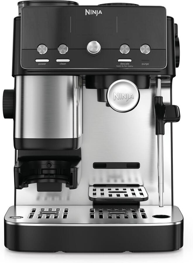 Ninja Luxe Café Mini 2-in-1 espresso- en filterkoffiemachine met ingebouwde bonenmaler en handmatige melkschuimer ES301EU