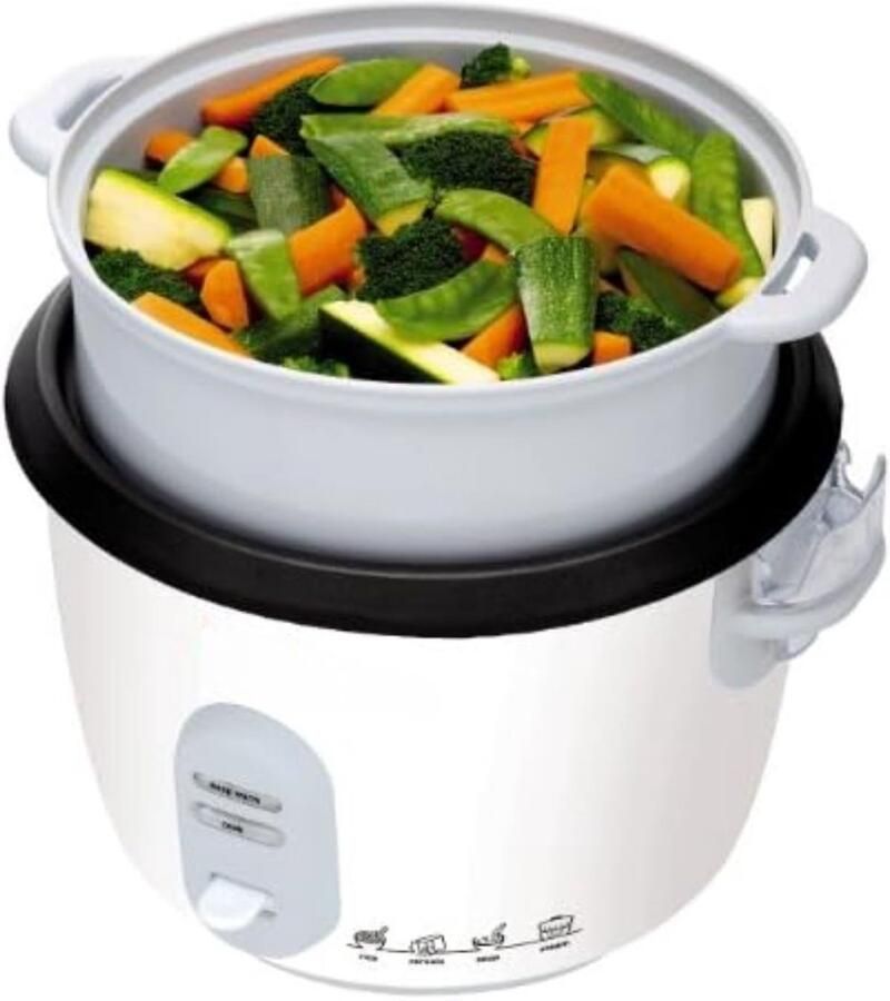 Niva Rijstkoker – Multifunctioneel Koken Met Keramische Binnenpan – Wit 30cm x 30cm x 31cm