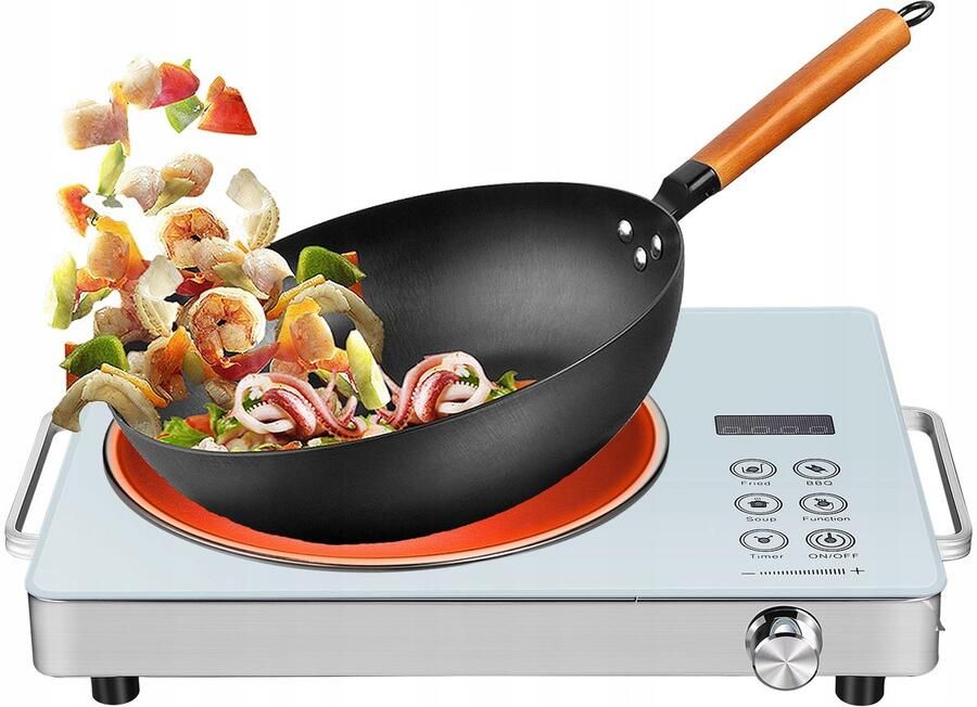 No Draagbare 1-pits Keramische Kookplaat 2200W Inductie Kookplaat met Touchbediening Compact & Energiezuinig voor Keuken Kantoor Camping en Studentenhuis