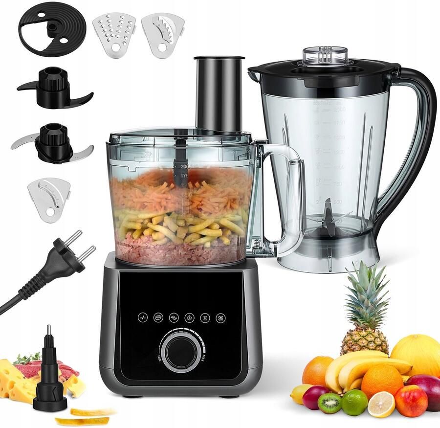 No-No Keukenmachine 2.5L Professionele Foodprocessor met Mengkom 1000W Motor EU Stekker Voor Soepen Sausen en Deeg