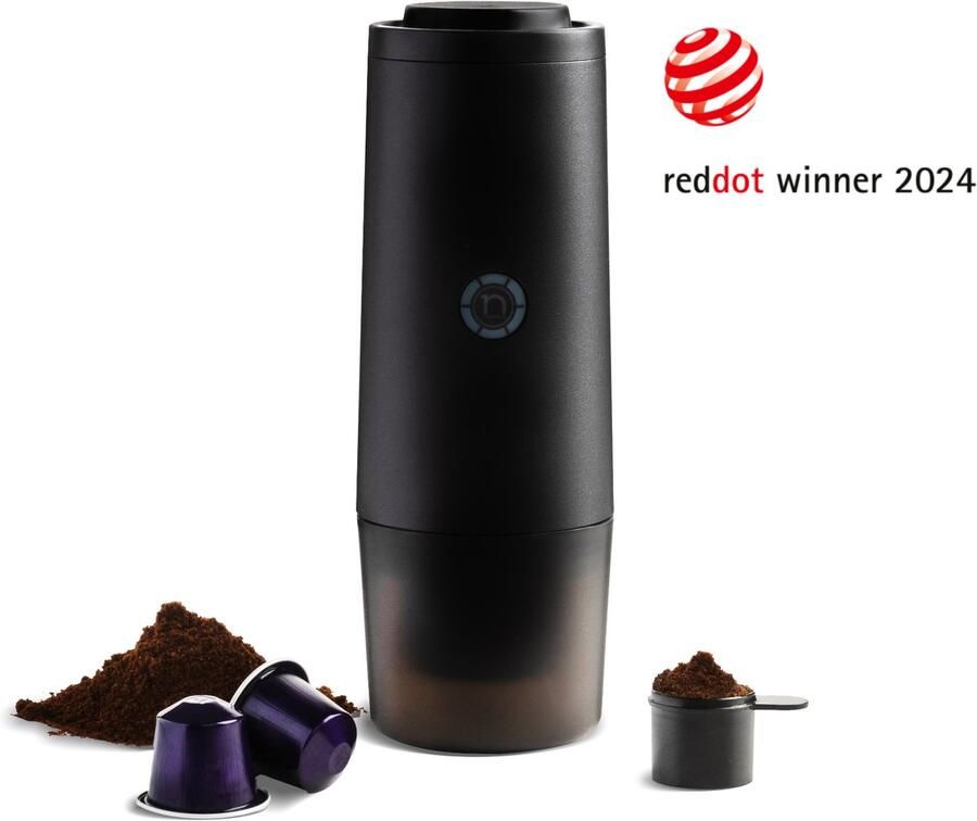 Nomious Prime Brew – Draagbare espressomachine & portable espresso maker – Elecrische koffiemachine voor koffie onderweg – Mini espresso apparaat met barista-kwaliteit – ook voor decafé nespresso Gemakkelijk mee te nemen op reis camping of kantoor